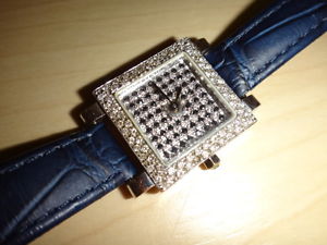 Damenuhr in 750 Gold, Diamanten, Faltschliesse in 750 Gold / 18K