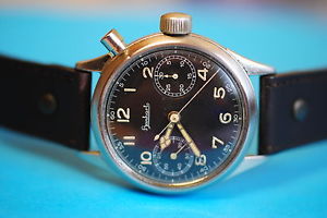 Hanhart ein Drücker Cronografo Calibro 40 dal 40s Anni