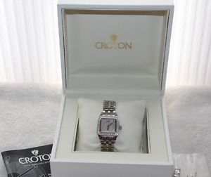 Croton Ladies 1CTTW Diamond & Silver Swiss Quartz Watch - CR207775  New