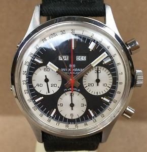 Vintage Wakmann Triple date Three Register Chronograpn Chrono HUGE 39.50 mm Case