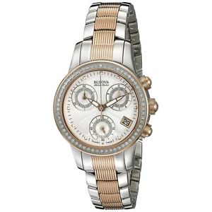 Bulova 65R153 Womens Silver Dial Analog Quartz Watch with Stainless Steel Strap