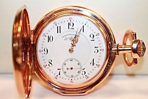 ANTIQUE 14K RED GOLD 1902 UHRENFABRIK UNION GLASHUTTE BEI DRESDAN POCKET WATCH