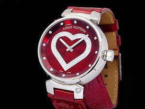 Auth LOUIS VUITTON Tambour Heart Diamond Q13140 SS Quartz Lady's Watch(S A46874)