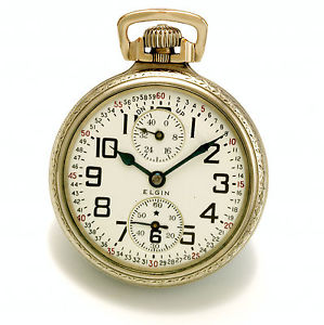 Rare B.W. Raymond Elgin Up/Down Indicator Montgomery Dial Railroad Pocket Watch