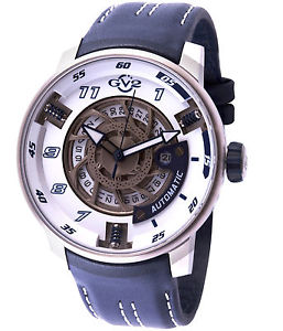 GV2 by Gevril Men's 1301 Motorcycle Sport Automatic Luminous Blue Leather Watch