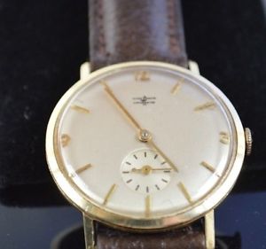 w346   14K GOLD   MENS  ULYSSE & NARDIN  HAND-WIND   VINTAGE  WRISTWATCH