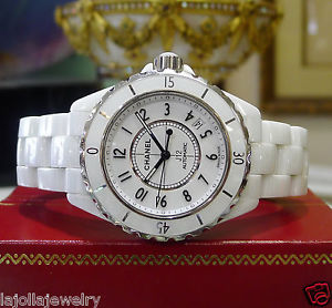 Mens CHANEL J12 Automatic Ref. H1996 Round 38mm White Ceramic Watch
