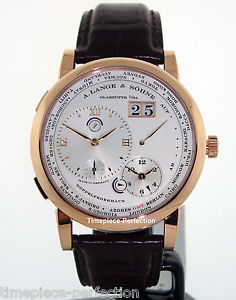 A. Lange & Sohne Lange 1 18kt Rose Gold Time Zone Silver Dial