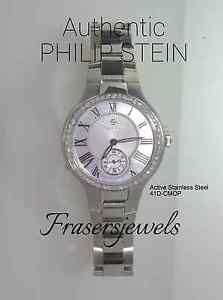 Authentic Philip Stein Active Stainless Steel and Diamond Watch with Band