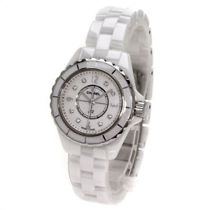 Authentic CHANEL J12 8P Diamond Watches H2570 Stainless Steel/ceramic Women