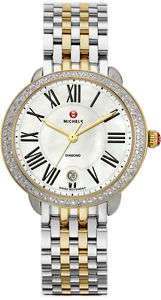 NEW MICHELE SEREIN-16 DIAMOND TWO-TONE MOP DIAL LADIE'S WATCH MWW21B000007 image 1