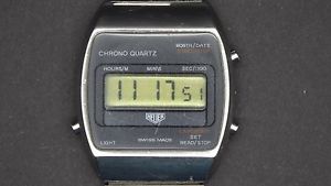 Vintage Heuer LCD Chrono Quartz watch Uhr ref 16061 Mega Rare 70er