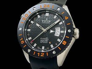 Auth EDOX Class One GMT 93002 Titanium/Ceramic Auto Men's Watch(S A44505)