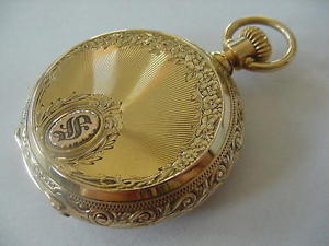 RARE MAGNIFICENT IMPORTANT 18k SOLID GOLD 1876 Chas Jacot HUNTING CASE No RES!