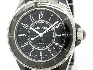 CHANEL J12 Ceramic Rubber Automatic Mens Watch H0684 (BF104698)