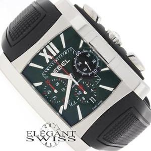 Ebel Brasilia Chronograph Black Dial Steel Automatic Mens Watch E9126M52