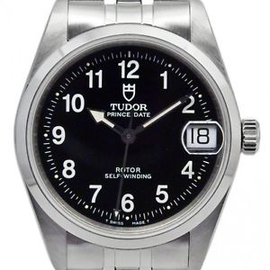 Vintage TUDOR Prince Date SS Automatic Black Dial Men's Wristwatch 72000, ML EMS