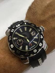 Large Nubeo Jellyfish Stainless & Rubber Skeleton Back Automatic Mens Watch 48mm