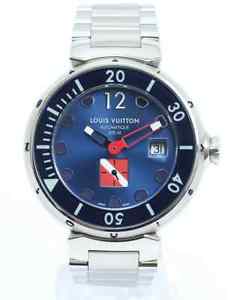 Louis Vuitton Tambour Diving II 2 XL SS Rubber Watch Ref Q103F W/Box Excellent