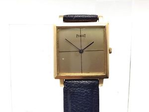 RELOJ DE ORO | PIAGET |  | CAJA CUADRADA SIN NUMEROS CORREAS AZULE | C | 1300309