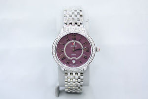 MICHELE SEREIN 16 PURPLE STAINLESS CUSTOM DIAMOND ENCRUSTED WATCH MW21B01A1076