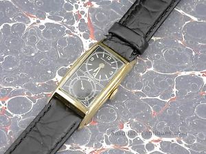 VINTAGE HAMILTON SECKRON DOCTORS WRISTWATCH 980B 17J BLACK DIAL 10k GF SERVICED