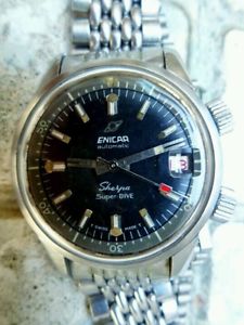 VINTAGE ENICAR SHERPA SUPER DIVE ~EPSA SUPER COMPRESSOR AUTOMATIC GENTS WATCH