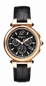 Ferragamo Women's F77LCQ5009 SB09 Idillio Chronograph Gold IP Leather Watch