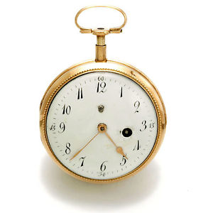 Antique Gold Pump Quarter Hour Repeater Verge Fusee Seitz Pocket Watch CA1840s