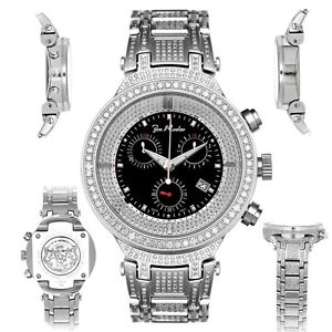 Men's Diamond Watch Joe Rodeo Master JJM15 5.20 Ct Black Illusion Dial