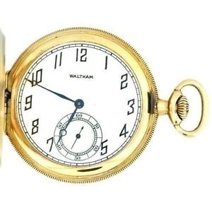 1919 Waltham AWC Antique Vintage 14k Solid Gold Full Hunter Pocket Watch 8s