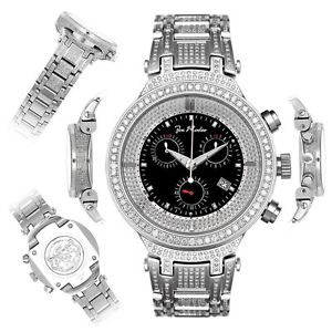 Men's Diamond Watch Joe Rodeo Master JJM19 7.35 Ct Black Illusion Dial