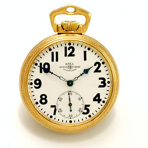 Rare 23-Jewel Illinois Ball Railroad Pocket Watch in Rose Stirrup Ball Case