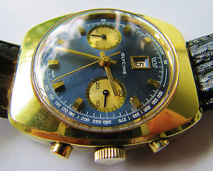 Vintage 1960s/70s Glycine Chronograph Men's Watch Manual Landeron 187 Calibre