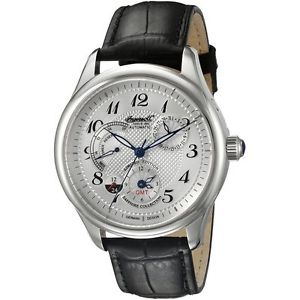 Ingersoll IN8410WH Mens White Dial Analog Automatic Watch with Leather Strap