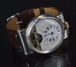 Tourbillon style 40mm Original 100% Hebdomas Swiss hallmarks antique wrist watch