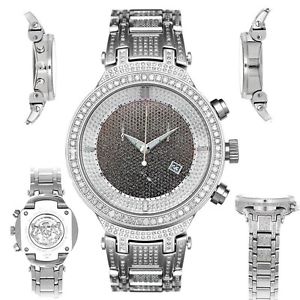 Men's Diamond Watch Joe Rodeo Master JJM16 5.20 Ct Black Illusion Dial