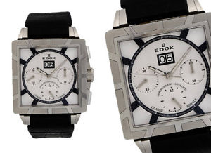 EDOX CLASSE ROYALE AUTOMATIC CHRONOGRAPH SILVER DIAL MENS WATCH 45003 3 AINO NEW