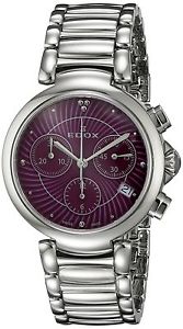 Edox Women's 10220 3M ROIN LaPassion Analog Display Swiss Quartz Silver Watch