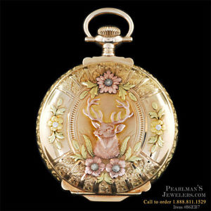 ANTIQUE 14K FOUR COLORED 16 SIZE WALTHAM POCKET WATCH JEWELED MOVEMENT
