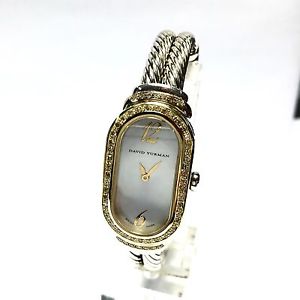 DAVID YURMAN 18K Yellow Gold & 925 Silver Bracelet Ladies Watch w/ DIAMONDS