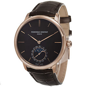 Frederique Constant Mens FC705C4S4 Slim Line Rose Gold Swiss Automatic Watch