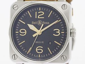 Polished BELL & ROSS Golden Heritage Steel　Automatic Watch BR03-92 (BF086450)