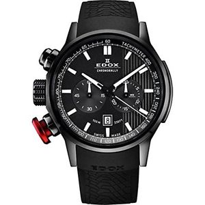 Edox 10302 37N GIN Mens Grey Dial Analog Quartz Watch with Rubber Strap