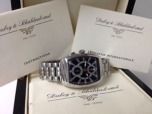 Dubey & Schaldenbrand GRAN' CHRONO Automatic Chronograph Date Mens XL Black Face