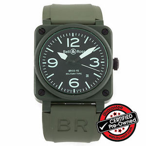 Bell & Ross Green Ceramic Military Type Ref. BR03-92-CK - Pre-own