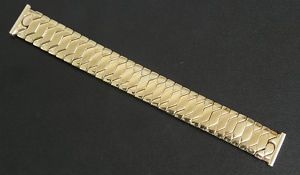 EXTREMELY RARE SOLID 9CT GOLD EXCALIBUR EXPANDING WATCH BRACELET STRAP c1969
