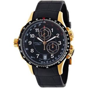 Hamilton H77642333 Mens Black Dial Quartz Watch with Rubber Strap