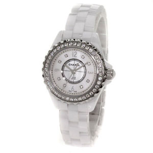 Authentic CHANEL J12 8P Diamond Watches H2572 ceramic Women