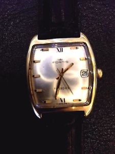 (VERY  RARE) 18K SOLID YELLOW GOLD FORTIS TUXEDO II  AUTOMATIC USED MENS  WATCH